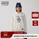 Teenie Weenie小熊秋冬裝學(xué)院風(fēng)藍色T恤索羅娜加絨連帽衛衣套頭衫 象牙白 S (160)