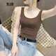 別語(yǔ)u領(lǐng)吊帶背心女內搭2026新款莫代爾緊身無(wú)袖美背設計感打底上衣 咖啡色 XL(112-125斤)