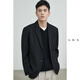 a.b.x春季進(jìn)口華爾茲紗高級感西裝男休閑小西服套裝男士春秋單西 黑色 L/175