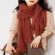 豐紫隅輕薄不壓迫自然蓬松復古棕紅色小雛菊舒適羊毛圍巾披肩女秋冬保暖 棕紅色