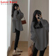 LOVER RUCCI秋冬內搭胖mm顯瘦純棉長(cháng)袖T恤中長(cháng)款遮屁股打底衫配鯊魚(yú)褲的上衣 灰色-EINSICHT L 推薦105-125斤