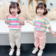 七語(yǔ)欣童裝女童短袖套裝夏裝兒童套裝2025新款女孩寶寶短t恤褲子兩件套 粉色短袖+杏色褲子 110 (適合身高100-110cm)