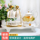 那些時(shí)光下午茶套裝歐式茶具 蠟燭煮茶爐 英式茶具玻璃水果茶壺花茶壺套裝 壺+4杯碟金勺+鐵架+高腳盤(pán)【彩盒