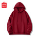 名創(chuàng  )優(yōu)品（MINISO）衛衣男2025春秋新款高級感酒紅色重磅美式休閑連帽衫男生大碼外套 【300g重磅】酒紅(純色) L 175 (體重120-140斤)