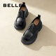 百麗（Belle）百搭牛津鞋女通商場(chǎng)同款通勤厚底小皮鞋B1Q1DCM4 黑色 37 (235mm)