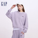 GAP女裝字母logo長(cháng)袖衛衣簡(jiǎn)約百搭女友T上衣640250 淡紫色 165/84A(M) 亞洲尺碼