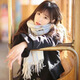 暢印格子圍巾女韓版秋冬百搭學生保暖圍脖2024七夕歐美加厚流蘇披肩潮海鹽芝士