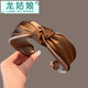 龍姑娘緞面絲綢立體發(fā)飾高顱頂發(fā)箍女外出洗臉寬發(fā)卡頭箍發(fā)飾頭飾 優(yōu)雅主義一咖色打結緞面發(fā)箍 A21-310