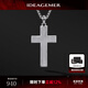 IDEAGEMER925銀十字架項(xiàng)鏈男士個(gè)性簡(jiǎn)約小眾高級(jí)感男生吊墜配飾潮流百搭酷 拉絲銀十字架+銀鏈【55CM】