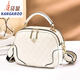 袋鼠（KANGAROO）2025夏季七夕簡(jiǎn)約時(shí)尚格紋女士小方包潮流時(shí)尚手提單肩斜挎包 網(wǎng)格米白
