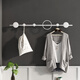 積累小家 鐵藝壁掛衣帽架臥室家用簡(jiǎn)易掛鉤北歐簡(jiǎn)約現代室內墻上掛衣服架 【冰川白】：6鉤長(cháng)度68cm