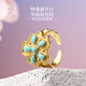 布達(dá)拉宮925銀鑲嵌綠松石戒指女士款指環(huán)小眾設(shè)計(jì)優(yōu)雅風(fēng)送老婆生日禮物 曉幸?！ぞG松石戒指·