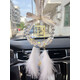 新款女士高檔水晶汽車(chē)掛件平安喜樂(lè )手工水晶后視鏡吊墜車(chē)內掛飾 精品白水晶【禮盒裝】+白羽毛