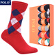 POLO女士彩色菱形格高筒襪6雙裝 冬季棉襪學(xué)院風(fēng)御寒保暖吸汗長(cháng)筒女襪 6雙 六色【型號1715】 36-39碼鞋合適