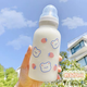 波比熊ins創(chuàng  )意奶嘴磨砂玻璃杯少女心成人奶瓶杯子學(xué)生可愛(ài)小熊水杯帶吸管杯好看的杯子奶瓶 奶嘴三個(gè)熊頭320毫升+防塵蓋重力球+杯刷