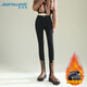 真維斯（JEANSWEST）牛仔褲女士2025冬季高腰顯瘦加絨褲女修身鉛筆小腳褲子黑色加絨32
