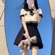 蕭遇（XIAOYU）jk制服套裝水手服百褶半身裙夏季小個子包臀a字一步短裙學生校服 川梨短袖套裝+領帶#7731 L (建議105-115斤)