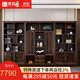 億德森新中式烏金木落地實(shí)木家用書柜組合帶書架書房柜子落地書柜 邊柜+中柜+邊柜