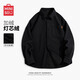 名創(chuàng  )優(yōu)品（MINISO）長(cháng)袖襯衫男春秋燈芯絨橄欖綠外穿美式休閑潮流襯衣男士工裝薄外套 【加絨加厚】黑色(純色) 厚款 L 175(30天質(zhì)量問(wèn)題全額退)