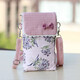 途尊棉布藝新款手機袋子布袋便攜放手機包女包斜挎包裝迷你媽媽小包包 粉紅花束