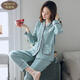 美即萊（MEIJILAI）睡衣女士春秋季純棉長(cháng)袖薄款全棉家居服女秋冬款寬松加大碼套裝 2259 L（身高160-165體重100-120）