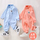 班得（BONGDR）嬰兒連體衣春夏長(zhǎng)袖嬰兒衣服嬰兒內(nèi)衣純棉新生兒衣服寶寶哈衣爬服 藍(lán)色小熊閉哈 73cm 適合5-10月/13-18斤