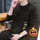 NIKE耐克衛(wèi)衣男士春季新款跑步訓(xùn)練加厚保暖運(yùn)動(dòng)服休閑長(zhǎng)袖T恤男 力薦-黑白棉質(zhì) 經(jīng)典款 L