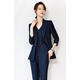 艾妃琳新款單排扣三件套修身西裝套裝女總裁小西服春季氣質(zhì)馬甲三件套 藏青色西裝+馬甲+褲子 L建議110-120斤
