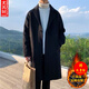 【肥仔240斤超大碼5XL】胖子日系加棉風(fēng)衣男大碼中長(zhǎng)款大衣潮ins冬季保暖英倫風(fēng)過(guò)膝外套加肥加大碼 黑色加棉 XXXXXL (5XL-210至230斤穿著)