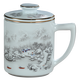 盛天下景德鎮白瓷茶杯陶瓷過(guò)濾茶水分離泡茶杯手繪描金辦公杯家用帶蓋水杯 白瓷過(guò)濾杯-雪景（簡(jiǎn)裝）