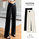 ARTFULMOM英國孕婦褲子春秋外穿孕婦闊腿褲直筒低腰孕期褲子秋冬加絨孕婦裝 黑色 XXL