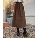 小野七天燈芯絨半身裙a字復(fù)古棕色高腰美拉德顯瘦中長款遮胯大擺裙 燈芯絨半裙【咖色M】