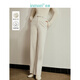 茵曼（INMAN）優(yōu)雅通勤闊腿西褲冬女裝新款松緊高腰彈力長(cháng)褲 暖杏色 26