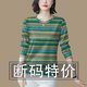 夢睿佳長袖t恤女2024新款秋冬季長袖打底衫減齡寬松顯瘦遮肚T恤女上衣潮 綠色【斷碼特價】 4XL建議155-165斤