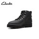 Clarks其樂(lè )馬丁靴復古時(shí)尚輕盈舒適中幫靴男戶(hù)外 黑色 261688257 40