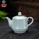 連山閣 汝窯過濾茶壺單壺內(nèi)置網(wǎng)隔內(nèi)膽紅茶泡茶器大號功夫茶具開片可養(yǎng)陶瓷大容量泡茶壺禮品 月白汝窯過濾茶壺410ml