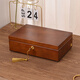 京木夕園高檔首飾盒黃金手鐲戒指飾品收納盒帶鎖 木色 30*20*9cm