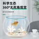 共度（Gong Du）桌面小魚(yú)缸 圓形金魚(yú)缸 玻璃迷你型懶人客廳家用辦公室熱彎魚(yú)缸 小號桌面魚(yú)缸  裸缸直徑12CM 高度9cm