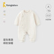 童泰（TONGTAI）嬰兒連體衣秋冬季純棉保暖寶寶衣服新生兒哈衣爬服睡衣米白73cm