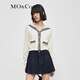 MO&Co.學(xué)院風(fēng)短款千金針織衫上衣女小香風(fēng)針織開(kāi)衫針織衫女摩安珂 米白色-第2批 S 160
