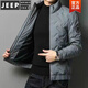 JEEP SPIRIT棉服男士外套秋冬季新款立領中青年商務休閑羽輕薄棉衣絨服襖子男 【輕薄】灰色 高檔品牌男裝 5XL 【建議195-220斤】