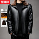 恒源祥【可拆卸內膽】皮衣男冬季爸爸外套加絨加厚男皮大衣皮夾克中長(cháng)款