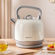 格立高電熱水壺燒開(kāi)水器304不銹鋼水壺自動(dòng)斷電大容量3-4人家用防濺出水口設計可折疊提手 2L 珍珠白