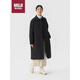 無印良品（MUJI）女式 可水洗 復(fù)合立領(lǐng)大衣 風(fēng)衣外套BDE90C4A 黑色 M 