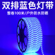 拉伯塔（LABOT）led藍光燈帶100米戶(hù)外防水工程商用展廳超亮雙排燈條5730大燈珠 1米裝 雙排5730-120珠 防水防曬 【配卡扣款】220V藍光燈帶