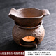 陶迷粗陶烤茶器復古陶瓷蠟燭加溫茶葉增香家用小型烘培爐功夫茶具 石紋溫茶灶臺+粗陶炒茶盤