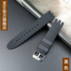 手表配件適合斯沃琪Swatch硅膠手表帶男女針扣20mmYTB YTS401 402 409防水腕帶 黑色 20mm