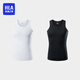 海瀾之家（HLA）男士背心內穿棉質(zhì)工字緊身修身型白色運動(dòng)跨欄潮打底汗衫男式爸爸 【100%純棉背心】白+黑A(yíng)I0004 XL (175)