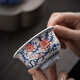 兮元記青花釉里紅普洱杯主人杯單杯陶瓷壓手茶杯個(gè)人高檔品茗杯單個(gè)茶盞 青花釉里紅壓手杯（大）簡(jiǎn)裝