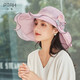 布塔真絲帽子女夏天韓版潮桑蠶絲太陽(yáng)帽防曬女士遮陽(yáng)帽沙灘帽涼帽 豆沙